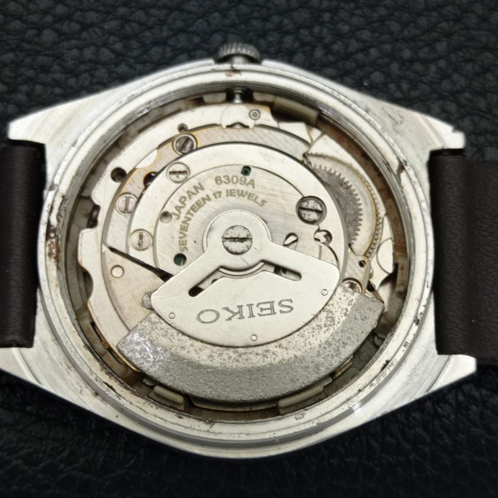 JAPAN VINTAGE SEIKO 5 AUTOMATIC 6309A MENS PEACH COLOR DIAL WATCH A701466-5