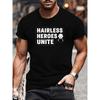 European Sizes "HAIRLESS HEROES UNITE" Fun Bald Hero Print | Comfortable and Breathable Casual Sport Top