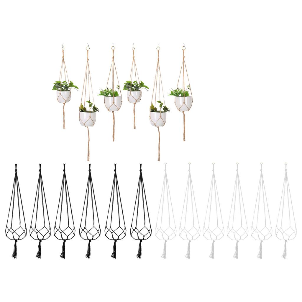 Hanging Handwoven Basket Macrame Decorative Flower Pot Holder for Indoor and Outdoor Use Photo Props