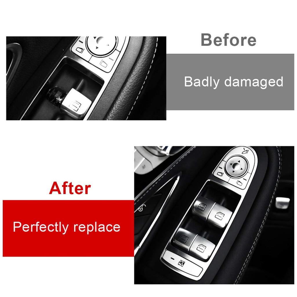 TTCR-II Interior Window Glass Lift Switch Button for Mercedes C Class W205 2015-2021 and GLC Class 2016-2022, 1 Pc Front Left Window Control Power