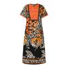 Oversized Women V Neck Short Sleeve Front Print Plus Size Dresses