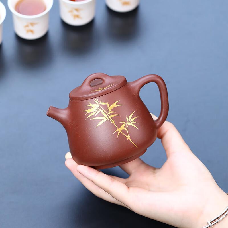 Zhang Guanmin Yixing Zisha Kung Fu Tea Set with Suet Jade Porcelain