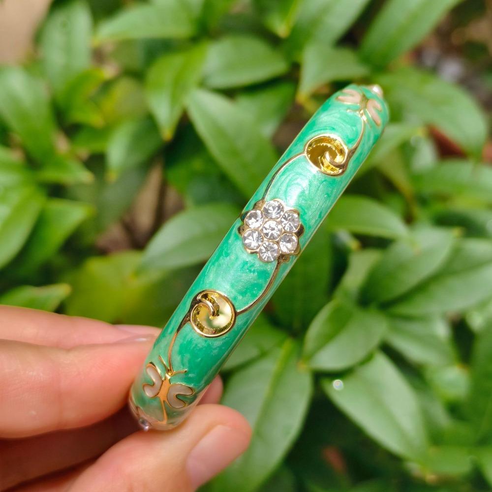 Traditional Enamel Bangle Enamel Rhinestone Encrusted Bangle India Cloisonne Bangle Jewelry Gifts