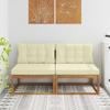Outdoor Middle Sofa with Cushions 2 Pieces Natural