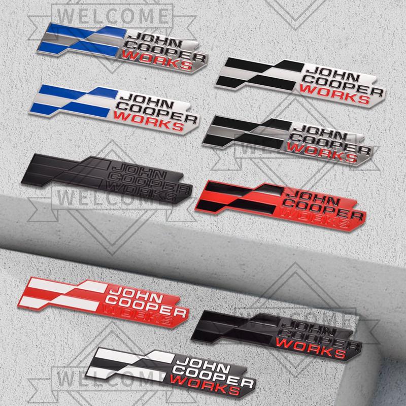 3D Car Stickers John Cooper Works Grille Emblem Auto Body Badge Trunk Decal For Mini Cooper S ONE J01 U25 F57 R53 R55 R56 R58