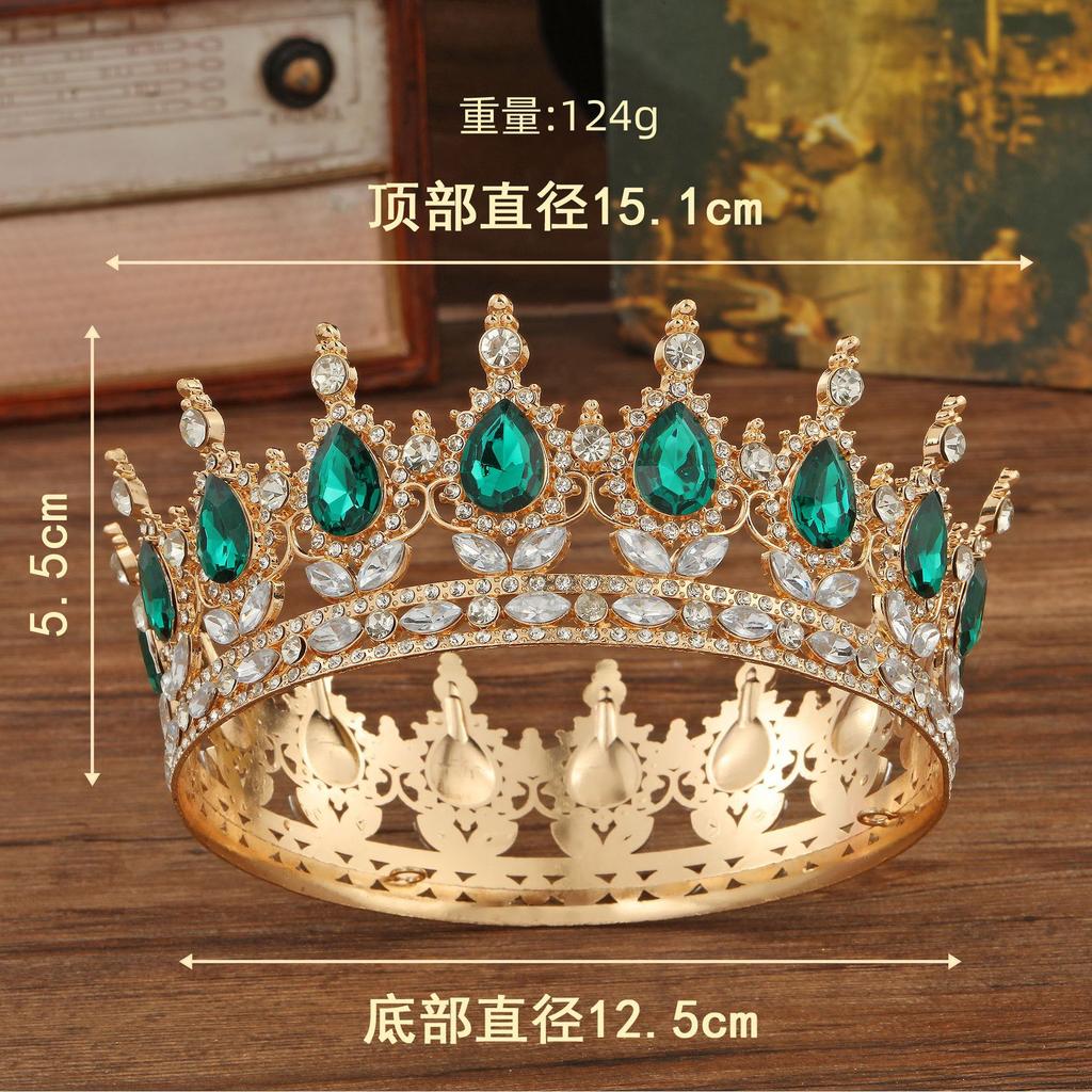 New Bridal Crown Headpiece - Exquisite High-end Wedding Birthday Party and Cake Decoration - Bridal Hair Accessory - Round Crown Tiara