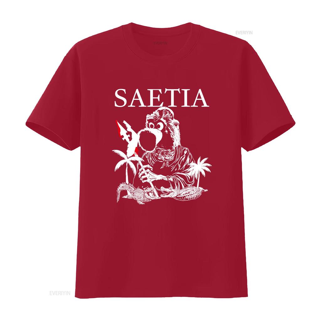 Rare Saetia Band Fan Black T Shirt AL189 Unique Design with Iconic Mascot Palm Trees Alligators vintage Washed streetwear