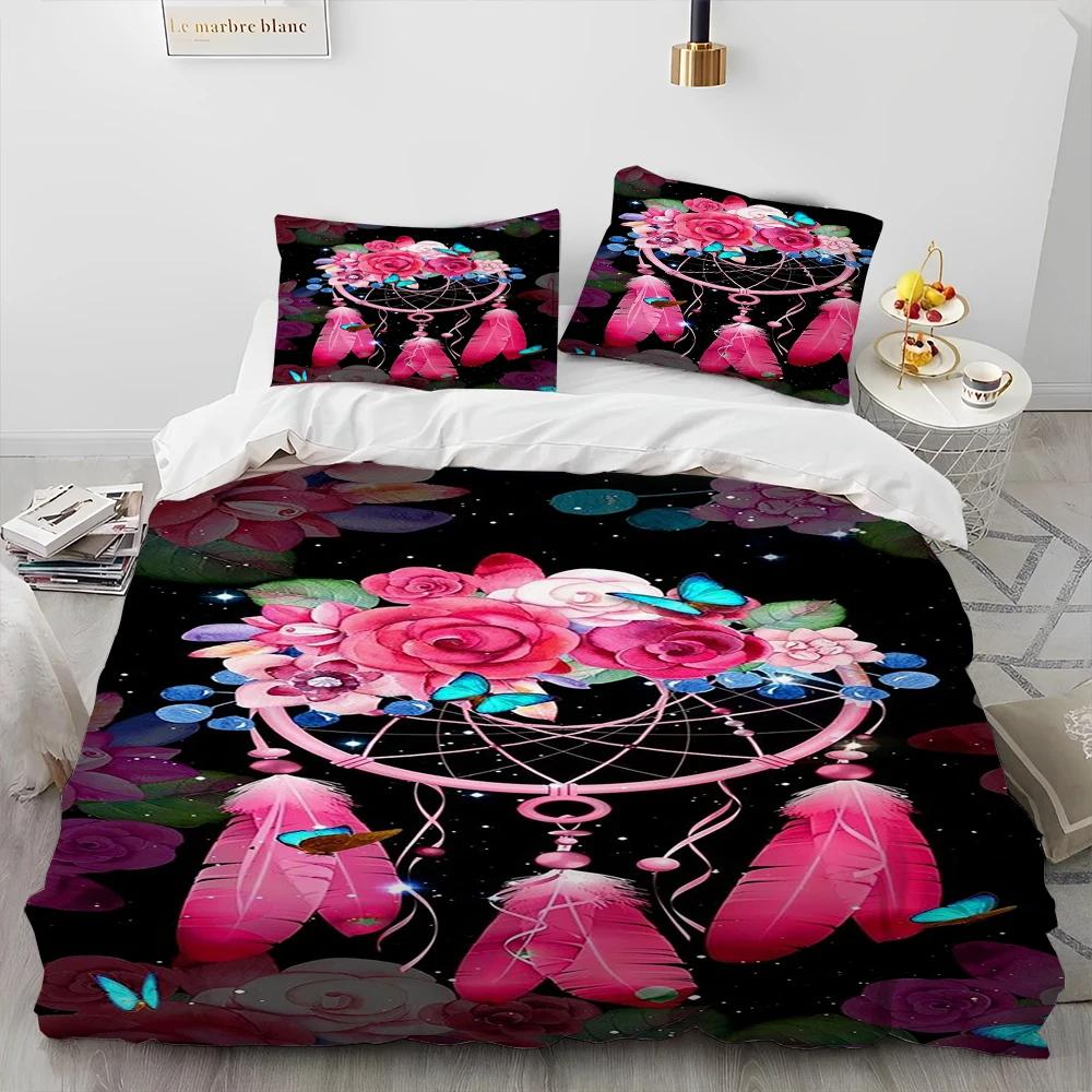 Comforter Fashion Dreamcatcher Feather Owl Comforter Bedding Set Bed Set King Queen Size Bedding Set