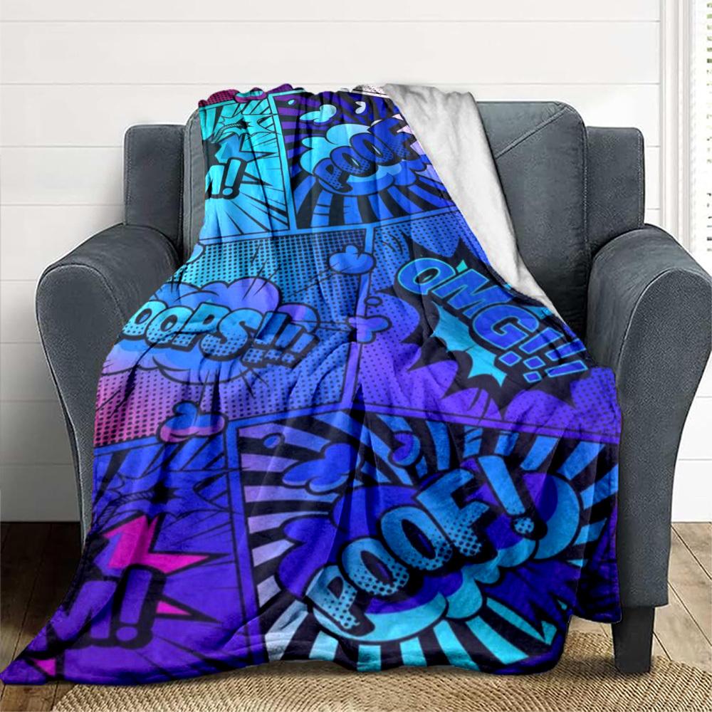 1 Stück Comicbuch, Pop-Art-Druckdecke, Weiche Überwurfdecke - Warm & Gemütlich für Sofa, Bett, Büro und Reisen yy250912226