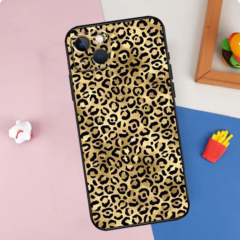 iPhone15 Mini mobile phone case, tiger leopard print leopard mobile phone case, painted anti-drop for anti-drop.