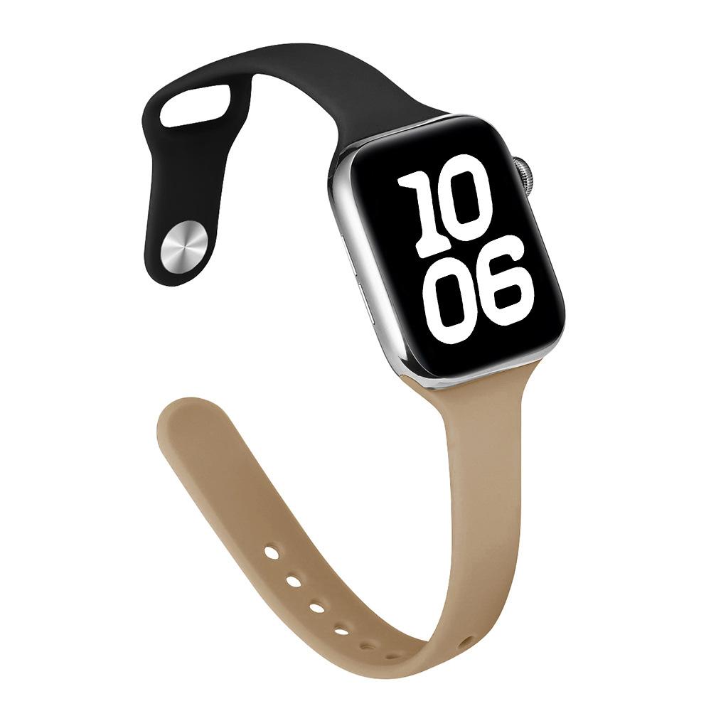 Slim Waist Silicone Watch Strap for Apple Watch Series 1-12, Ultra 1-3, SE3
