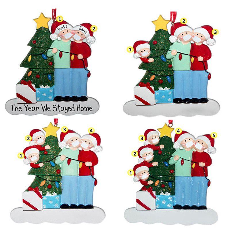 Colorful 2020 Christmas Tree Ornament Quarantine Family Xmas Lockdown Decoration For Lasting Memories