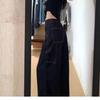 Plus Size Women's Retro High Waist Black Jeans - Autumn 2025 Wide Leg Slimming Pants
