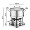 Alcohol Stove Pot Ramen Stainless Steel Kitchen Cookware Shabu Camping Cooker for