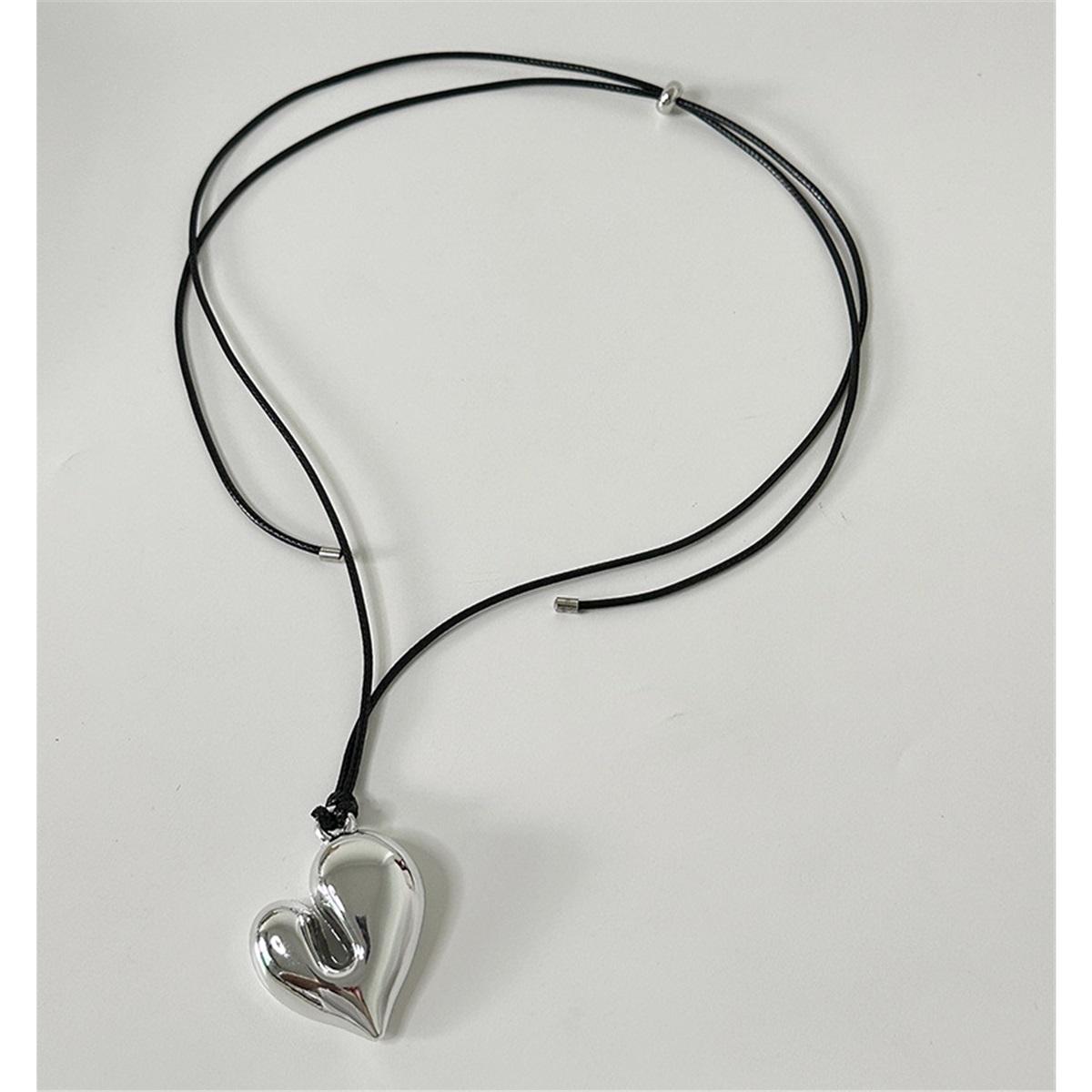 

Tooxika Милое Крутое Неправильное Сердце Подвеска Ожерелье Регулируемый Шнурок Модное Универсальное Цепочка для Свитера