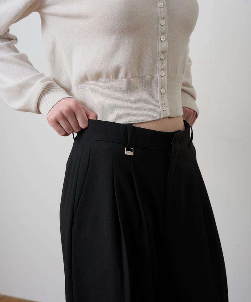 From Wear Signature Wide Pintuck Trousers Black