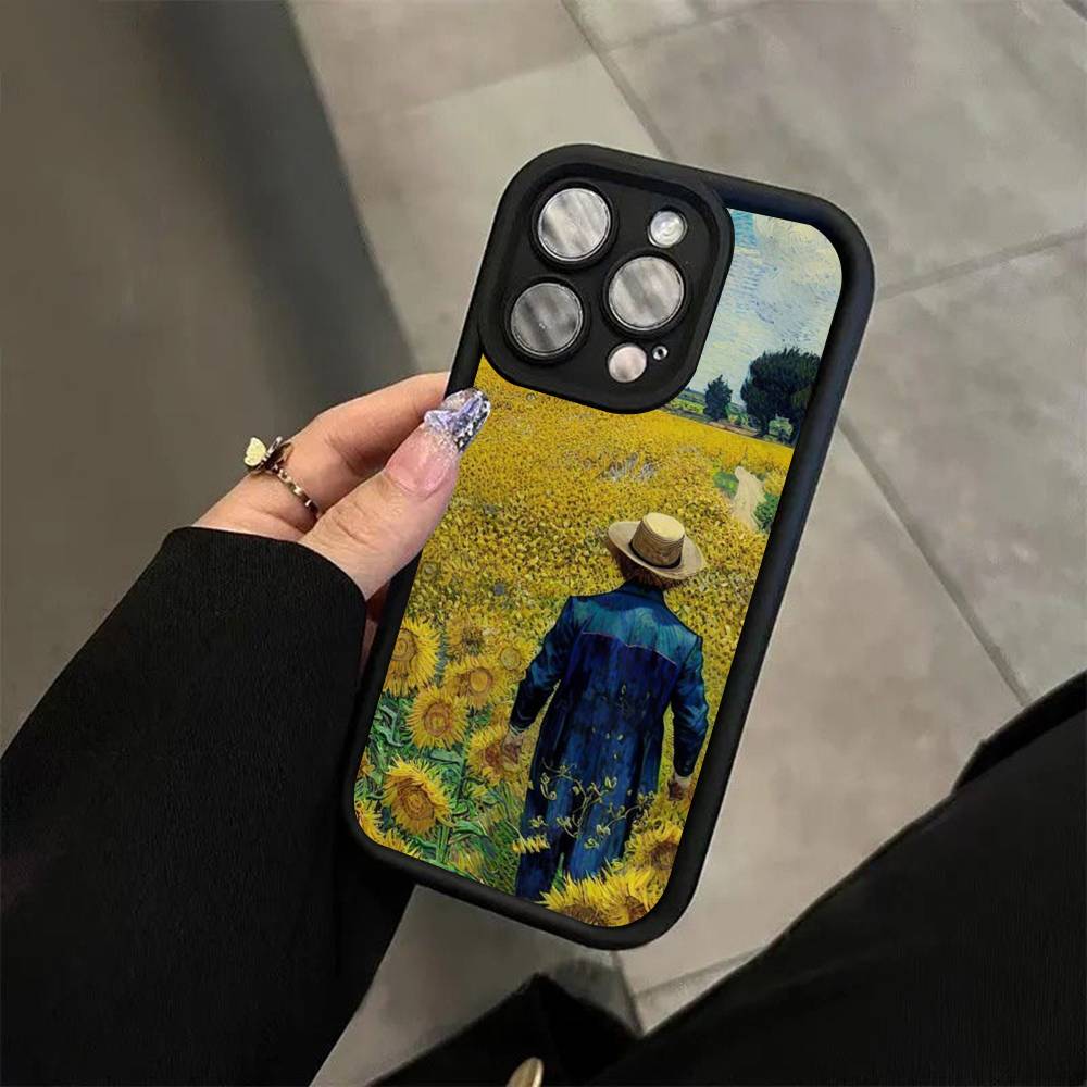 Retro Van Gogh Oil Paint For iPhone 17 16 15 14 13 12 11 Pro Max Plus Black Full Coverage Soft Funda Silicone Cover
