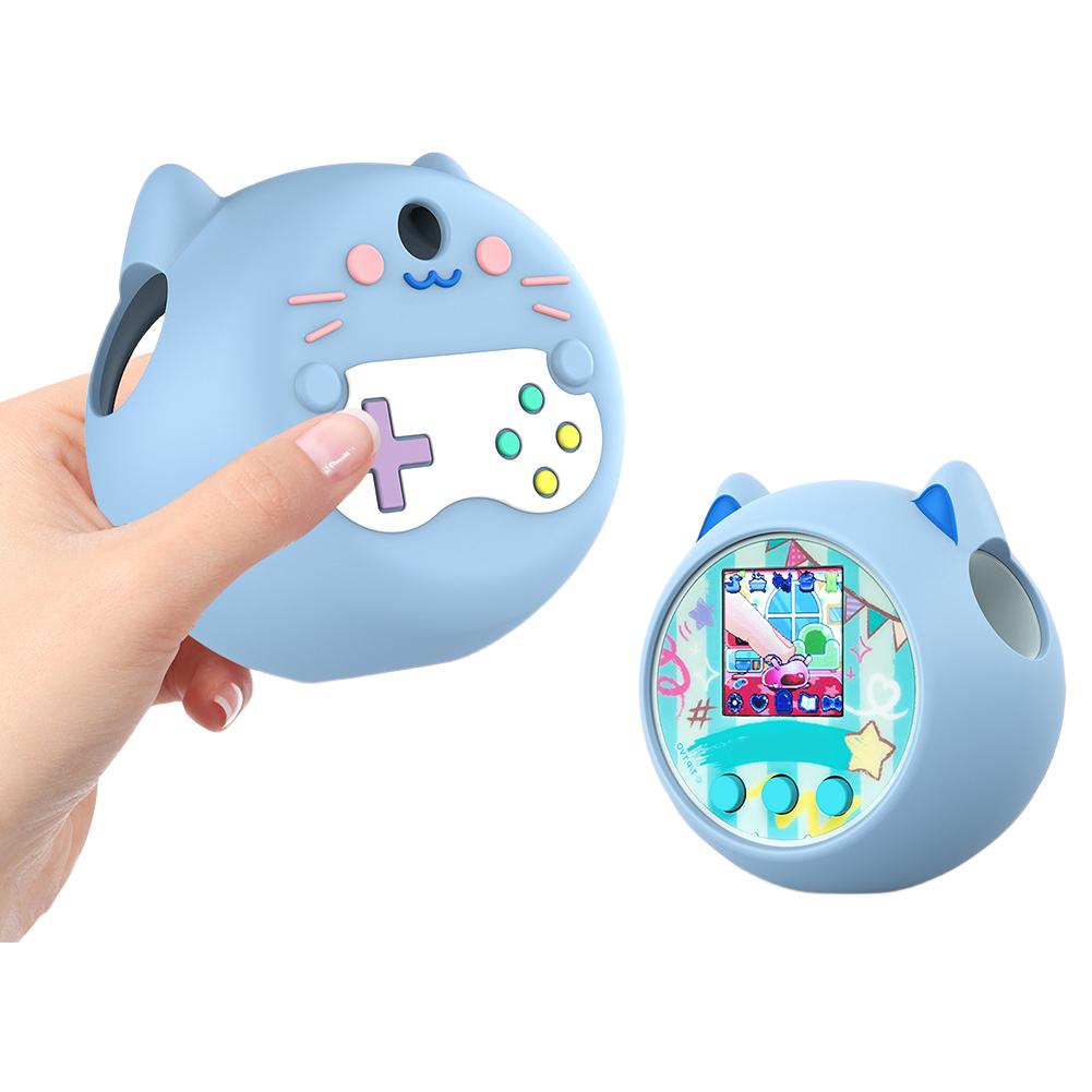 Estojo de Silicone Fofo Estojo Protetor de Silicone Anti-queda à Prova de Choque com Cordão para Acessórios de Animais de Estimação Eletrônicos Virtuais Punirunes