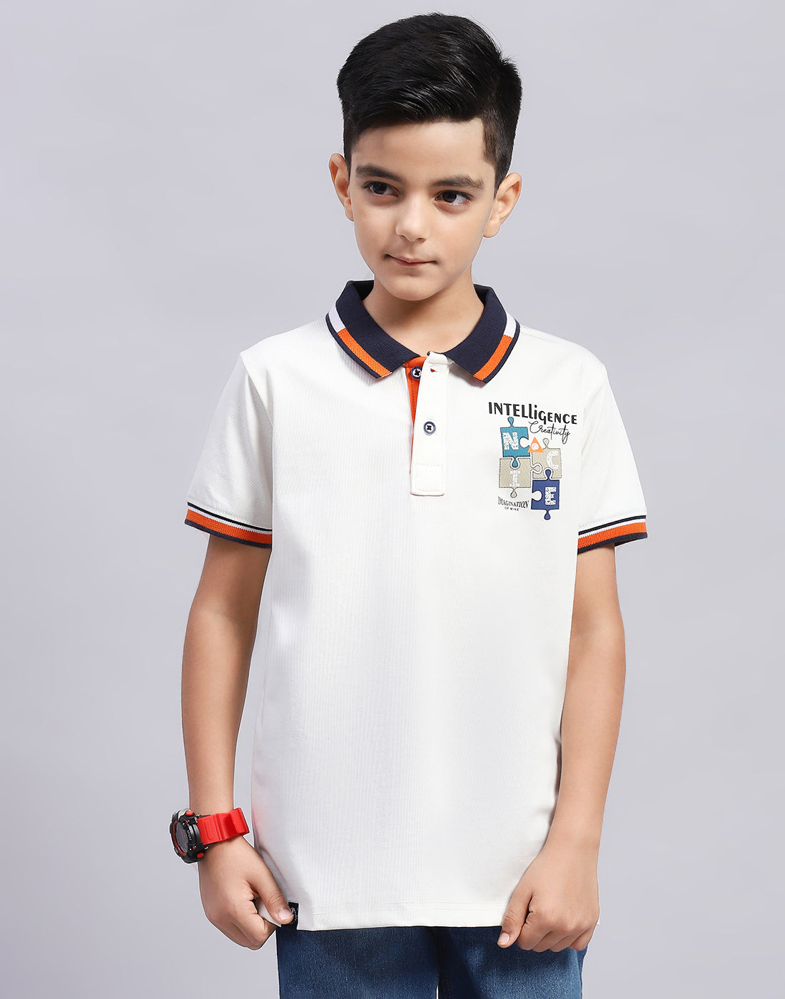 Monte Carlo Boy Regular Fit White Tshirt 3-4 Years белый