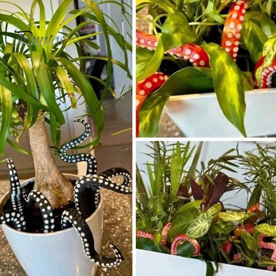 7 Pcs Planter Insert Octopus Tentacles Resin Octopus Tentacles Flower Pot Decoration Waterproof Tentacles Stakes for Potted Plants Bonsai Decorations