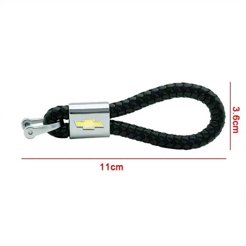 CTVWZ1 Car Braided Rope Keyring Metal Keychain Car Accessories For Chevrolet Cruze Lacetti Captiva SS Z71 Equinox Trax Impala Spar