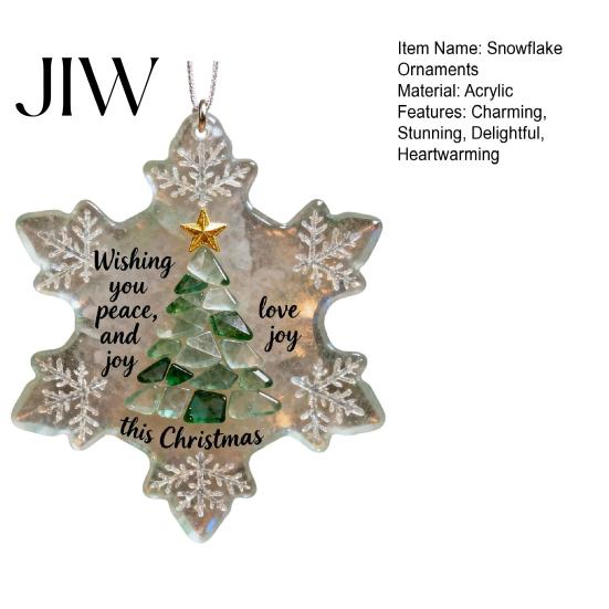Festive Snowflake Decorations Snowflake-Shaped Sea Glass Christmas Tree Ornaments Coastal Inspired Winter Wonderland Seaglass Keepsake for Hanging