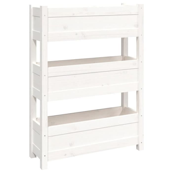 VidaXL Planter White 77x25x104.5 Cm Solid Pine Wood 823935