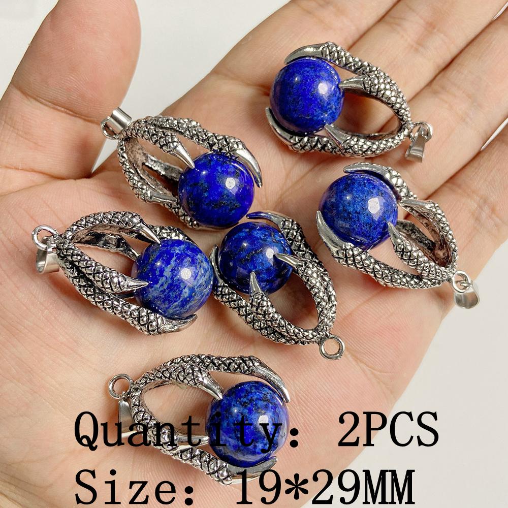 Natural Blue Lapis Lazuli Connector Charms Pendant Stone Warter Drop Teardrop Heart Pendants Charm For Jewelry Making Necklaces