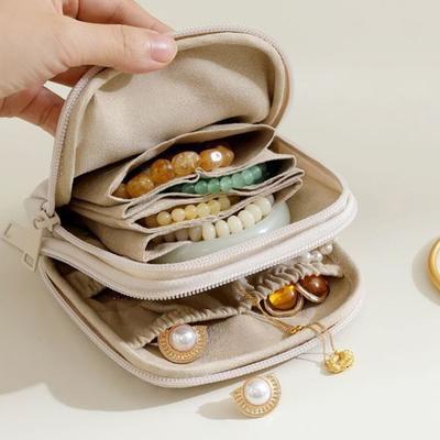 Portable PU Leather Jewelry Packing Bag Large Capacity Multi-layer Jewelry Storage Case Storage Bag Jewelry