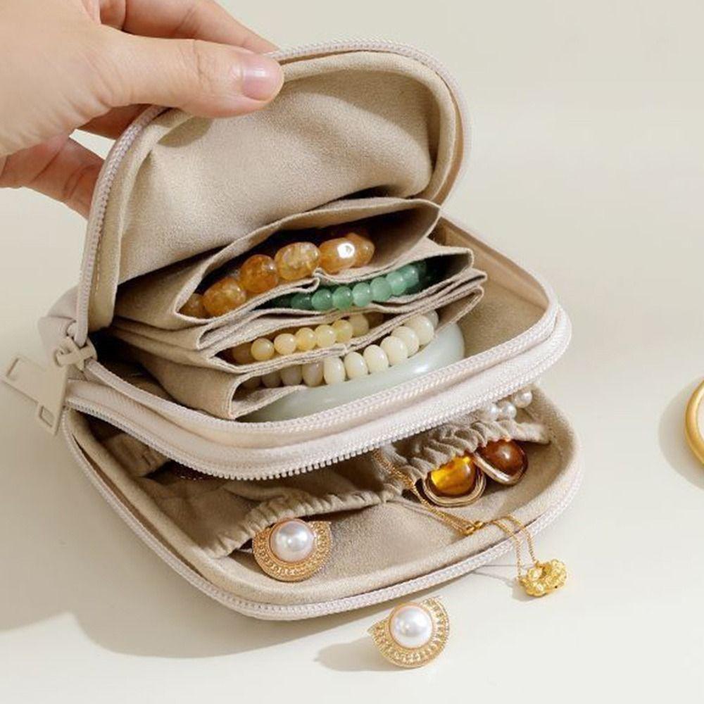 Portable PU Leather Jewelry Packing Bag Large Capacity Multi-layer Jewelry Storage Case Rings Organizer Small Items