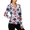 Women's Zip Up Hooded Long Sleeve Jacket with Festive Pattern & Pockets