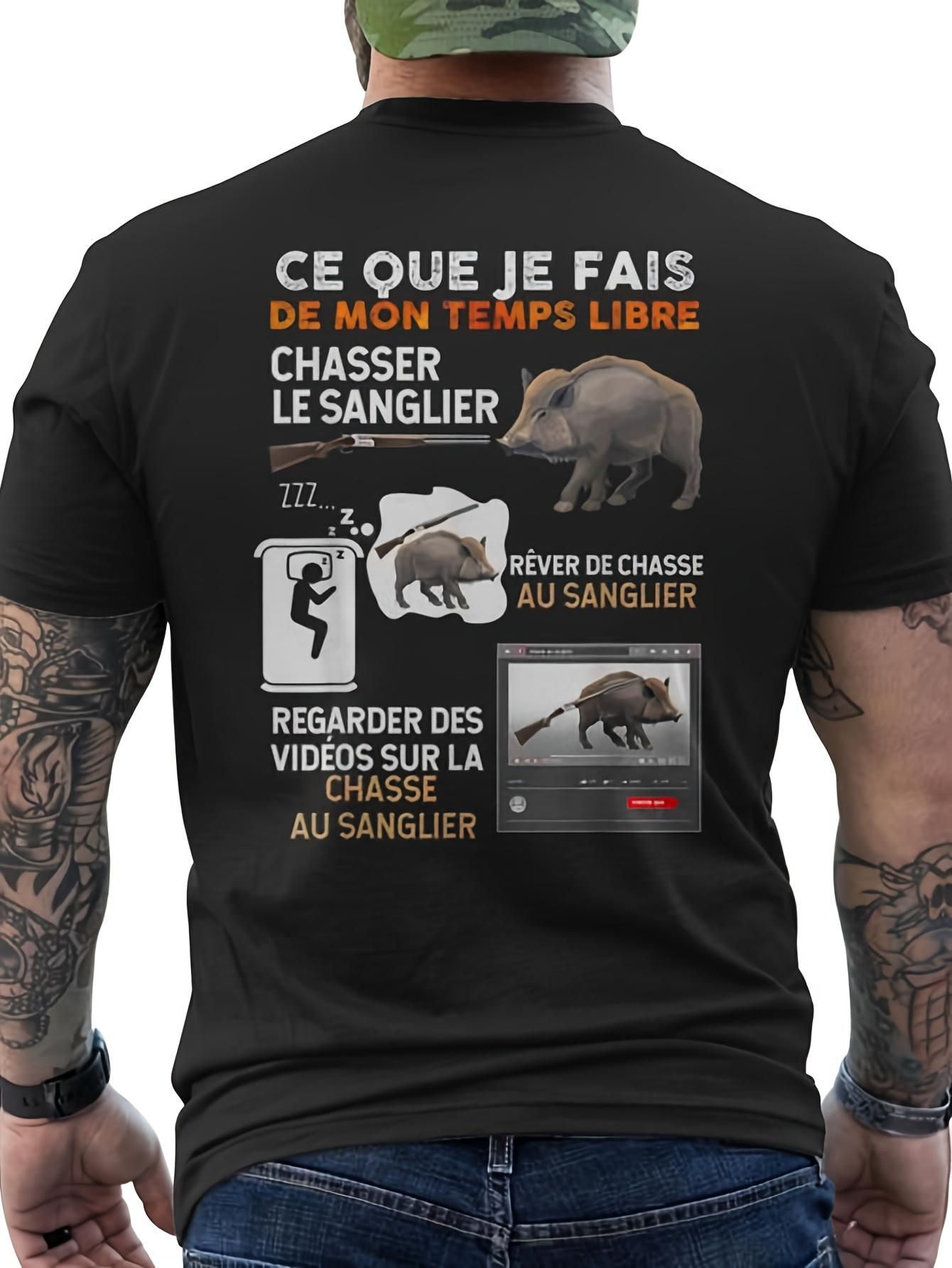 T-Shirt y2k French Hunting T Black M
