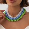 KunJoe 14 Colors Bohemian Trendy Casual Dopamine Resin Bead Necklace Charm Chunky Jewelry Suitable for Women Daily Vacation Wear
