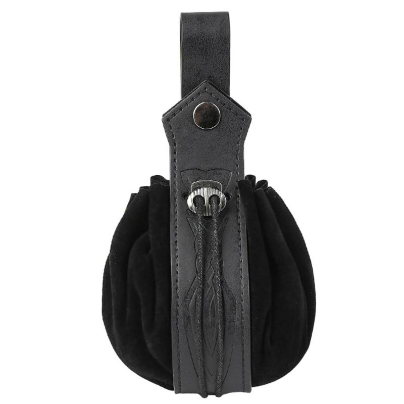 

Medieval Faux Leather Belt Pouch,Portable Retro Renaissances Belt Bag Coin Purse Dices Bag for LARP Halloween Cosplay