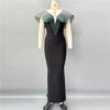 Summer New Bandage Dress Temperament Socialite Bead Waist Thin Long Hip Dress Dance Party