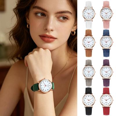 Reloj Luminoso para Mujer Delicado Reloj de Pulsera Analógico de Cuarzo Correa de Cuero Ajustable Reloj de Pulsera de Moda Casual para Oficina Fiesta Citas