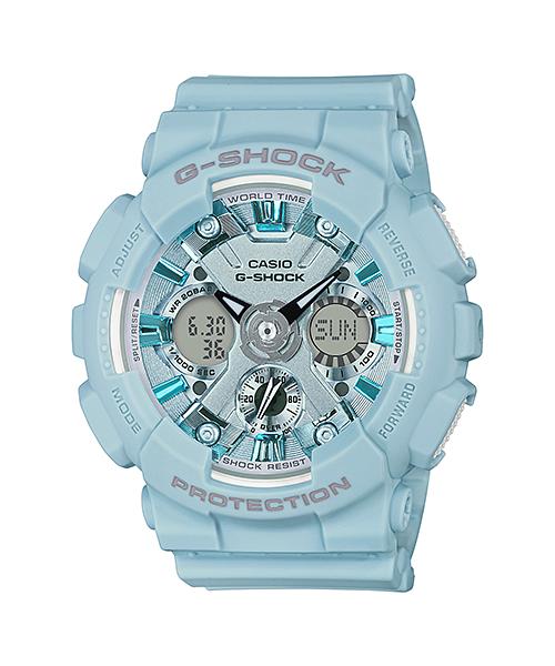 Casio Men s Resin 200M Water Resistant Digital Shock Resistant Quartz Watch GMA-S120DP-2A синий