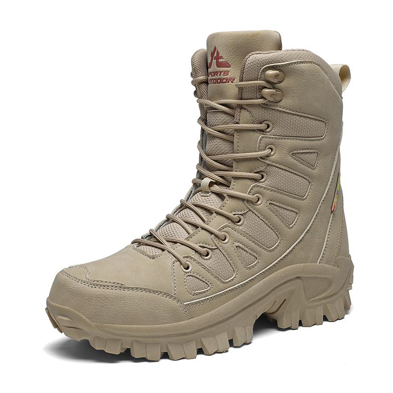 Men's high-top hiking boots four seasons non-slip field training boots breathable comfort casual walking boots adventure shoes