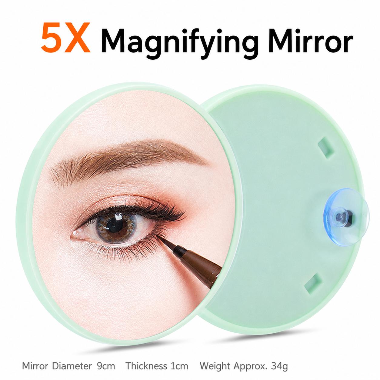 High Definition Cosmetic Mirror Compact Round Magnifying Mirror Detachable Suction Makeup Mirror Lightweight For Home Bathroom