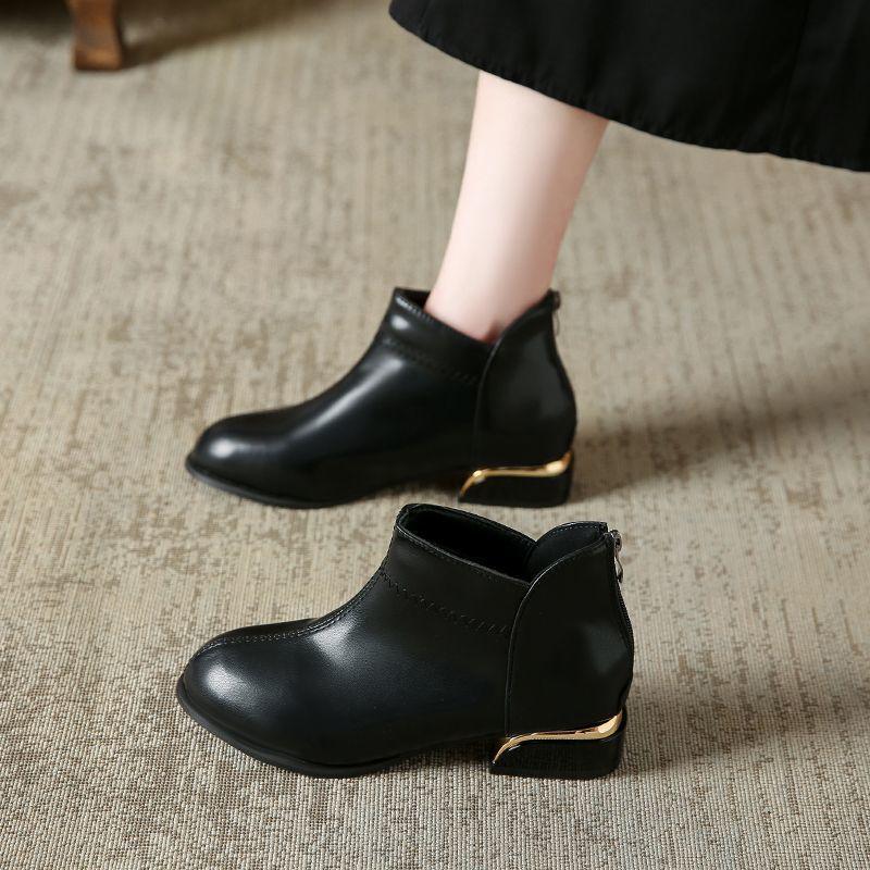 2025 Fashion Versatile Chunky Heel Knee-High & Ankle Boots for Women - Black