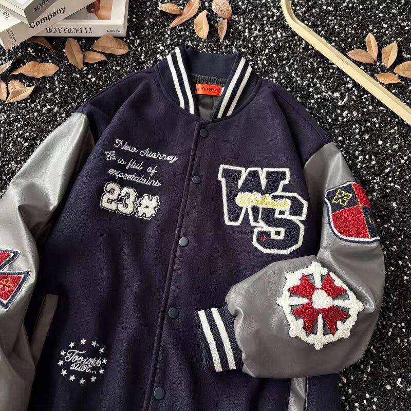 Autumn Jacket for Men, Loose Fit, Plus Size, Hong Kong Style, Casual Coat, Youth Baseball Jacket, Unique Design, Oversize Trend
