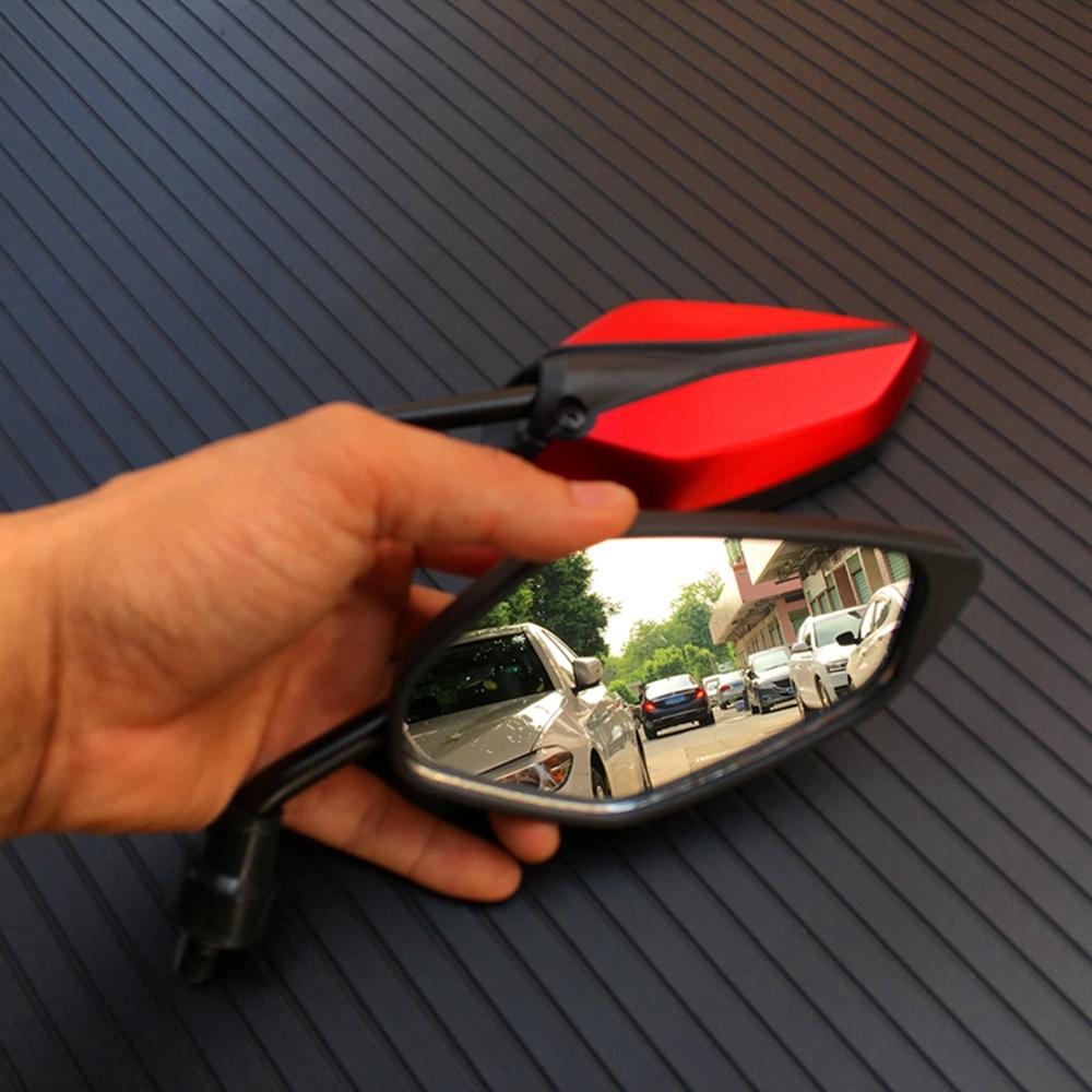 2Pcs/Pair Motorcycle Mirror Scooter E-Bike Rearview Mirrors Electrombile Back Side Convex Mirror 10mm Carbon Fiber