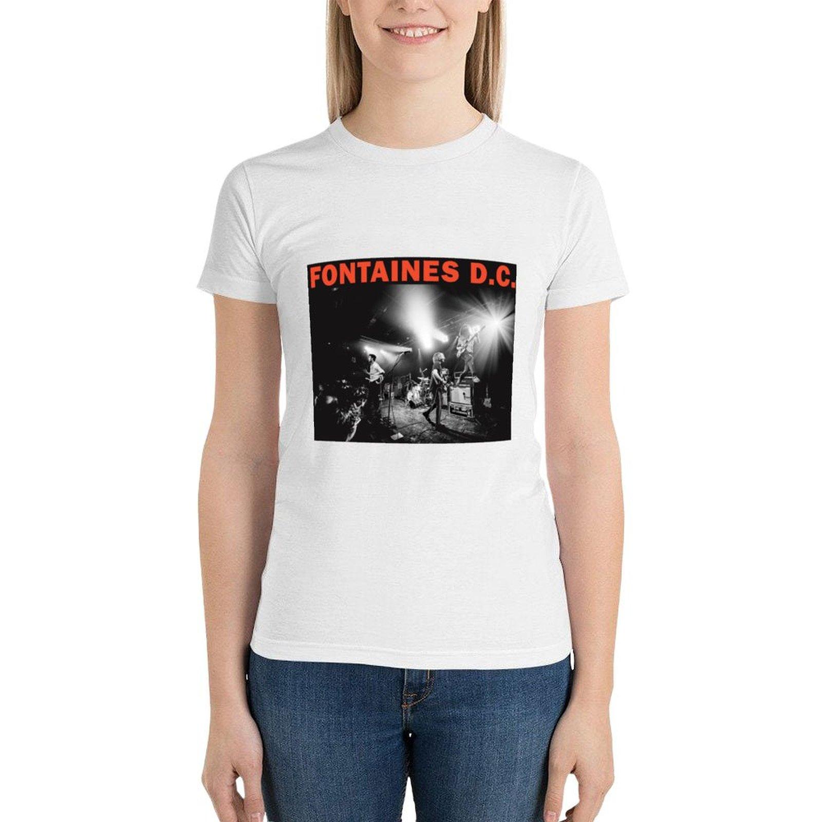 

Футболка Fontaines Dc Tour 2020 Live Malamminggu, женская одежда в стиле хиппи, футболки для тренировок для женщин S белый