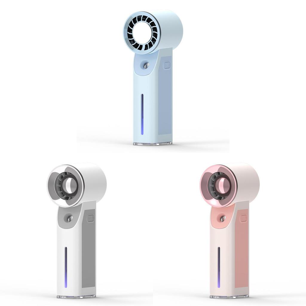 Portable Handheld Fan With Spray Usb Rechargeable For Cooling And Personal Use