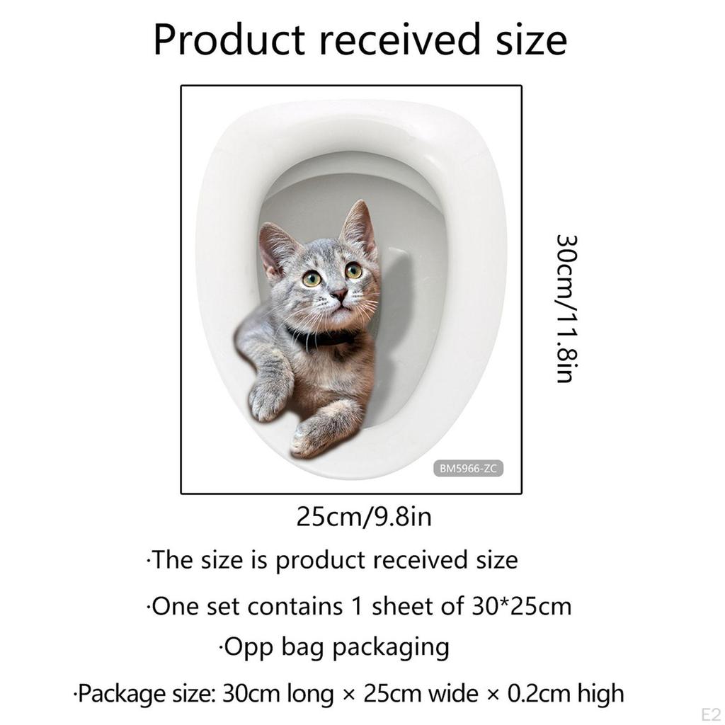 Cartoon Toilet Seat Cover Stickers, Cat Cute Cat, A