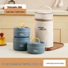 Double-Layer Insulated Stainless Steel Lunch Box - Round Bento for Students & Office Workers