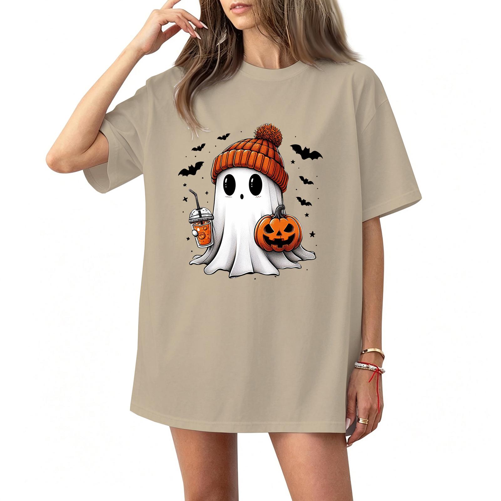 Women s Casual Print Round Neck Short Sleeve Pullover Top L