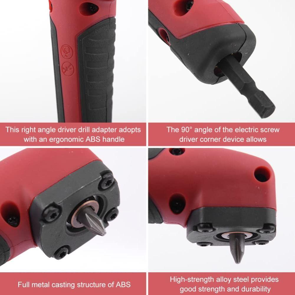 Bend 90 Degrees Right Angle Extension Driver Powerful Corner Device  1/4" Hex Wrench Drill Bit