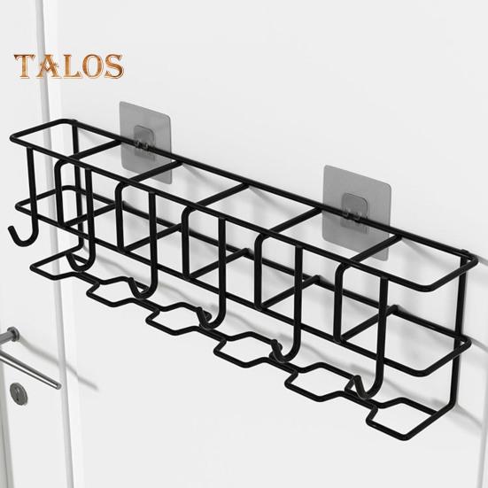 Hohles Regenschirm-Aufbewahrungsregal, Wandgarderobe mit 6 Kleiderbügeln, tragender Hut- und Kleidungs-Organizer für Badezimmer und Wohnzimmer