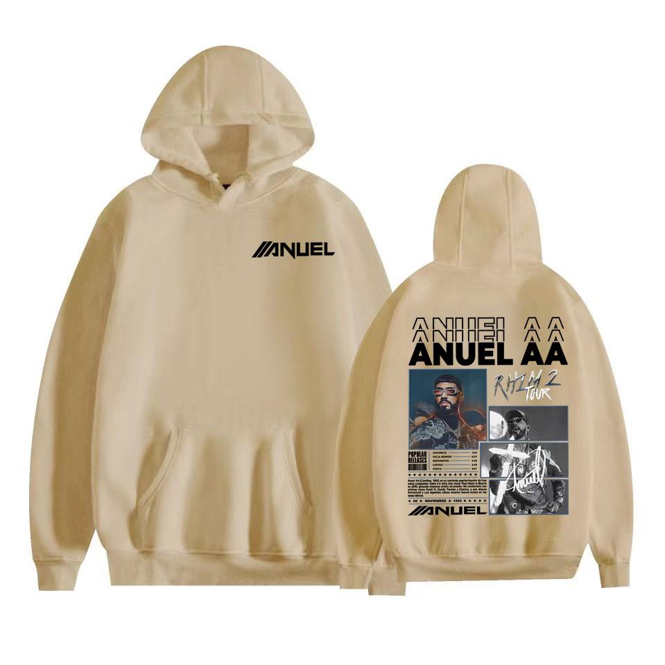 Rapper Anuel AA Rhlm 2 Album 2025 Cover Hoodies Herren Lässige Hochwertige Fleece-Sweatshirts Harajuku Streetwear Vintage Hoodie